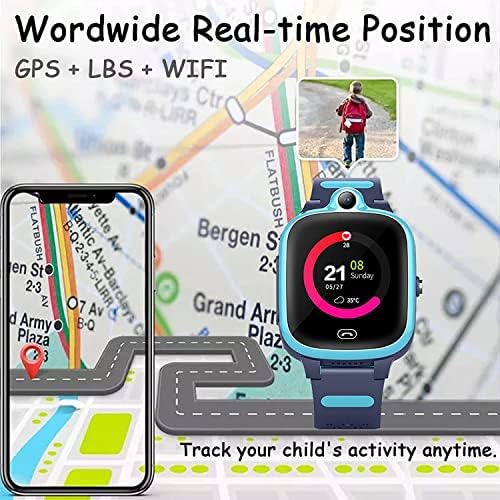 4g GPS паметен часовник за момче девојче 3-15 Години Деца Глобални часовници За следење Во Реално време Водоотпорен мобилен телефон