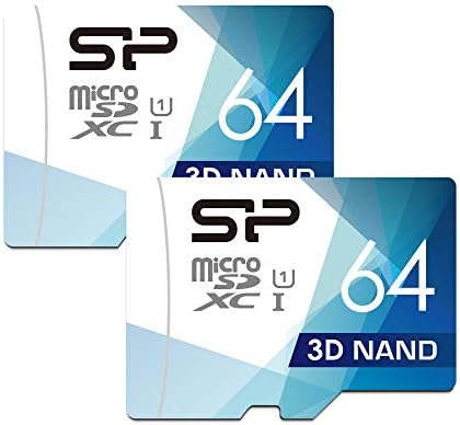 Силиконска Моќност 64GB 2-Пакет 3D Nand Со Голема Брзина MicroSD Картичка Со Адаптер