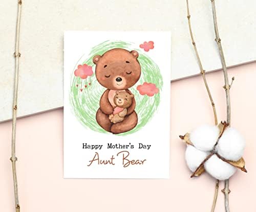 До тетка мечка среќна картичка за Денот на мајката - картичка тетка мечка - мечка прегратка од мама картичка - картичка за