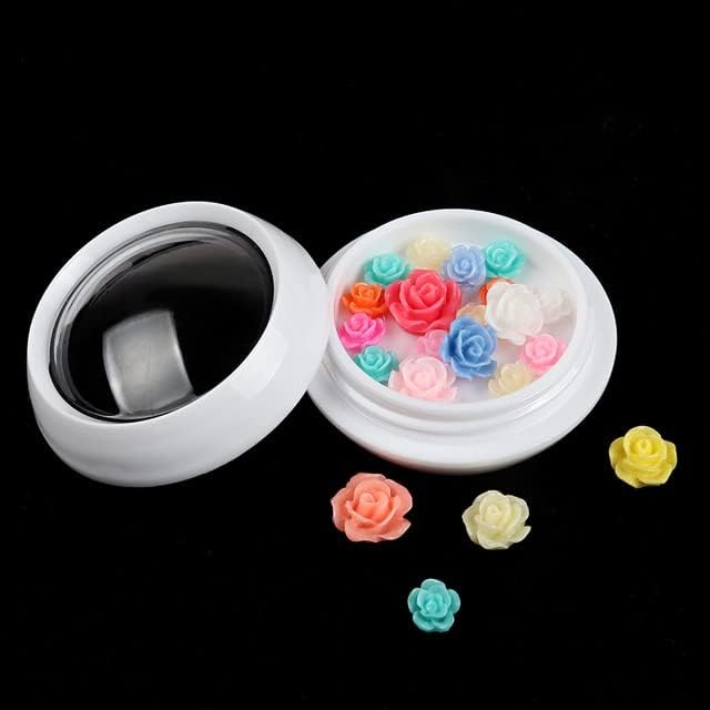 3Д нокти rhinestones роза цвет дизајн нокти украси за венчавки маникир DIY привлечни додатоци за нокти сјајни секвенци -