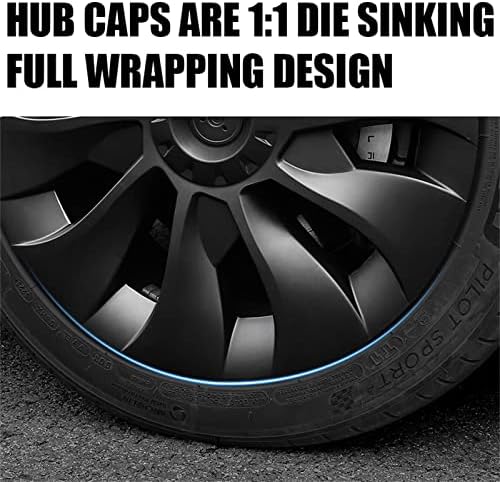 19-инчи за моделот Tesla Y 2019-2021 Cover Wheel Cover Hubcaps Caps Rim, ABS Wheel Hub Covers Read Rem Cover