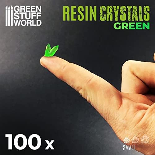 Зелени работи светски GSWD-1283 чисти кристали од смола, зелена, мала големина, 100 парчиња, материјал за диорама