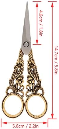 Златни ножици за шиење, ножици за везови со мала тежина Инцизивна сечила дафодил форма не'рѓосувачки челик материјал златен за шиење за занаети за DIY
