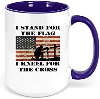 Патриотска кригла од кафе/јас се залагам за знамето на клекнување на крстот/религиозната чаша