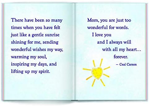 Книга за сини планински уметности „Јас те сакам, мамо“ 4 x 3 внатре. Сентиментална книга за подароци со големина на џеб совршена за Денот