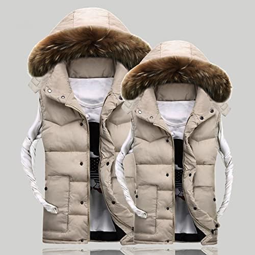 ADSSDQ роденденска качулка јакна за мафијаки за ракави, без ракави, трендовски пад, топло со капаче пуфер јакна, зип на удобност полиестер1010