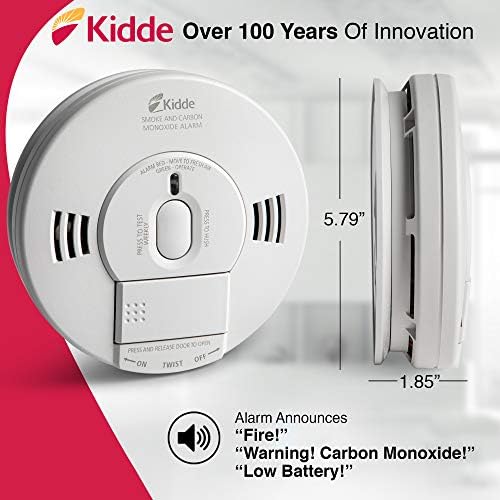 Kidde 21007624 AC Фотоелектричен чад и аларм за детектор на јаглерод моноксид | Хардвиран со резервна копија на батеријата | Модел