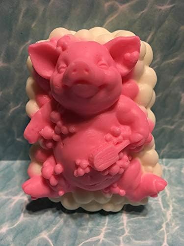 Свинче сапун од сапун, среќна свиња за капење во силиконски калап за бања за меурчиња за правење рачно изработени сапуни лосион бар