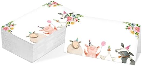 Картичка за табели, картички со теми во стил на фарма, пакет од 25 полукратно место за прием, совршена за туш за бебиња, роденденска забава и специјални настани C11