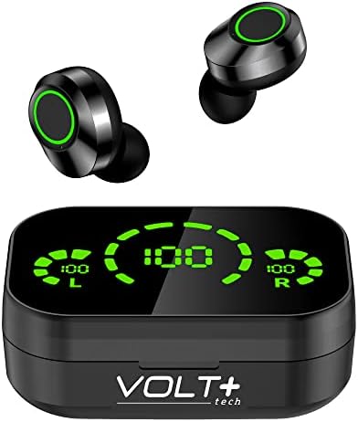 Волт плус Техника безжична V5.3 LED Pro Earbuds компатибилни со вашиот HTC 8XT IPX3 Bluetooth вода и потпетици/намалување на бучава