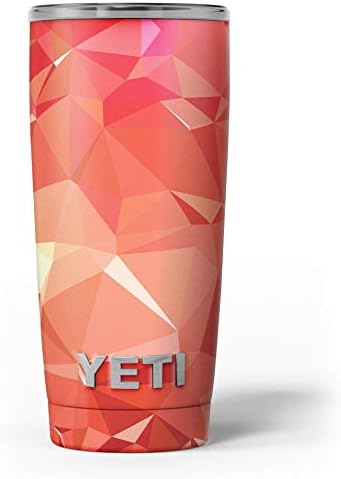 Дизајн Скинц Оринџ Геометриски V17 - Комплет за винил за завиткување на кожата, компатибилен со чашите за ладилни ладилни текови на Јети Рамблер
