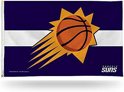 Rico Industries NBA Phoenix Suns 3 'x 5' знаме на банер - еднострано - затворено или отворено - домашен декор