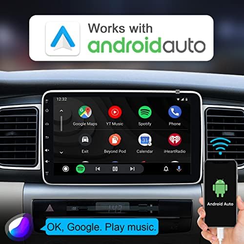 Двоен Дин Автомобил Стерео Безжичен Карплеј Андроид Авто 10 Инчен Одвојлив Екран На Допир Андроид Автомобил Радио Со Предна Камера