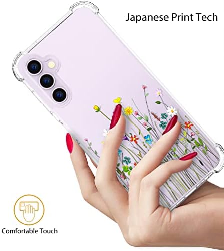 Топграф Samsung Galaxy S23 Случај Цветни Цвет Јасно Симпатична За Жени Девојка Дизајнер Девојки, Силиконски Транспарентен Телефон