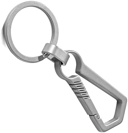 Синџир на клучеви со клучеви ринг-титаниум со клучен прстен, анти-изгубени брзо ослободување на пролетното клучеви за карабинер за карабинер за автомобили за мажи