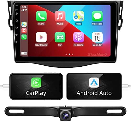 Sizxnanv За Toyota RAV4 2006-2011 Андроид 10 Екран На Допир Компатибилен Со Carplay Android Auto, Автомобил Радио Стерео Bluetooth