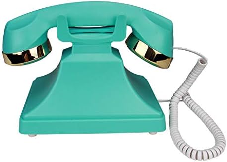 Qdid Corned Telefone Rotary Dial Disc Ретро телефон во синусен стил од 20 -тите години на минатиот век со модерно електронско bellвонче