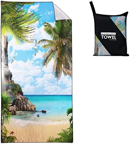 Sxchen Beach Prain преголем 36 x72 тенок лесен екстра голем абсорбента бргу сув песок бесплатен плишано кул хавајски печати лето романтичен