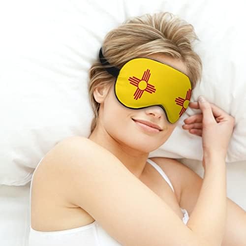 Знаме на Newу Мексико печатена маска за очи за очи меко слепило капаче со прилагодлива лента за ноќни очила за очила за мажи за мажи жени