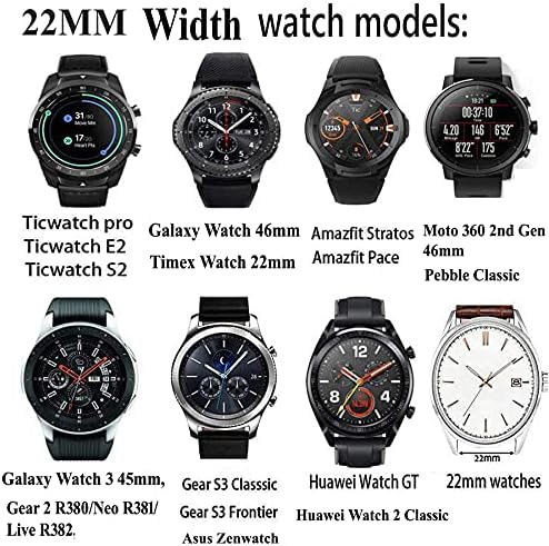 Veczom 22mm Watch Band for Samsung Gear S3 Classic/S3 Frontier/Galaxy Watch 46mm/Huawei Watch 2 Classic GT 2, Брзо ослободување на