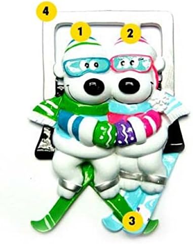 Двојки за скијачки парови ги персонализираат Божиќните украси OR1177