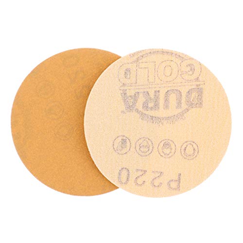Дура -злато 3 дискови за пескарење - 220 плочи за поддршка на Git & Hook & Loop DA