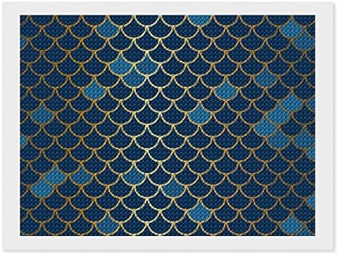 Метални сјајни рибини скала Дијамантски комплети за сликање 5D DIY целосна вежба Rhinestone Arts Wallид декор за возрасни 8 x12