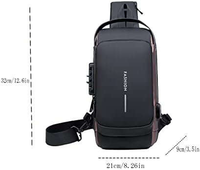 Ke1clo анти-кражба на крстосница торбичка со USB-порта за полнење водоотпорен гребење на рак на рамото лесна торба за градите