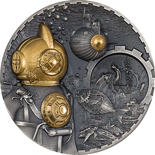 2022 de Steampunk Powercoin nautilus 3 мл сребрена монета 20 $ Кук острови 2022 Антички финиш