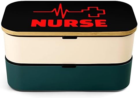 Медицинска сестра Чукање На Срцето Црвен Крст Бенто Кутија За Ручек Отпорна На Истекување Контејнери За Храна Бенто Кутија со 2 Прегради За Канцелариски