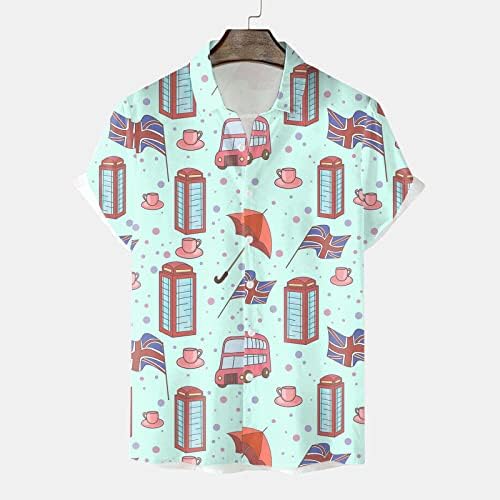 2023 година Нови мажи Обични кратки ракави пролетни летни летни вратот 3Д печатени кошули модни врвни кошули со блуза