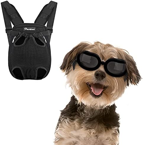 Pawaboo Пет Превозникот Ранец XL Големина Црна &засилувач; Прилагодливи Мали Очила За Кучиња