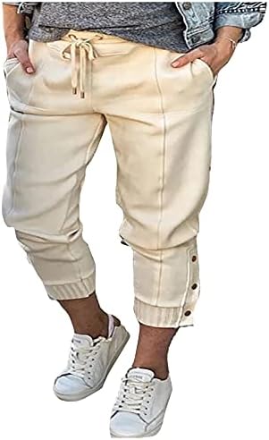Outdoor Capris Jogger женски поп памук се вклопуваат со комери цврсти со џебови џогери пролетни високи дишења