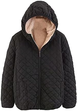Женски зимски палто предниот худ топла обична јакна од бомбардер Раглан со џебови со палто за надворешни работи со долги палта од крзно