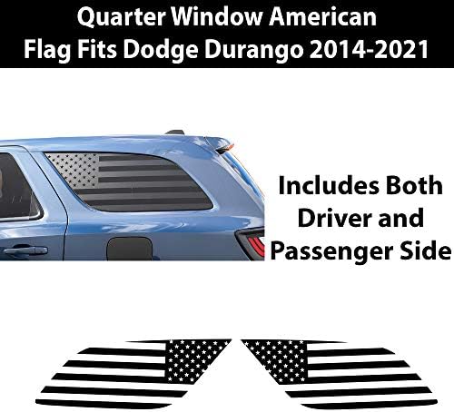 Богар Технолошки Дизајни-Пресечени Налепници На Задниот Квартален Прозорец На Американското Знаме Компатибилни Со Доџ Дуранго 2014-2022, Мат