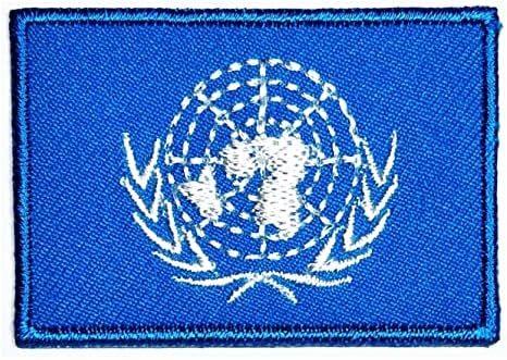 Кленплус 3 парчиња. 1. 2Х1, 7 ИНЧИ. Земја Национално Знаме На Обединетите Нации Везена Апликација Железо На Шие На Лепенка Плоштад Форма Знаме