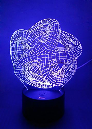 Туѓи суштества 3Д ноќно светло LED илузија ламба за креветчиња за маса, ламба за табели со табели со бои 7