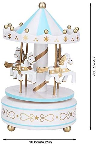 Музичка кутија со весела рунда, музичка кутија за коњички коњи за бебиња во кревет за домашно украсување Божиќ свадба роденденски