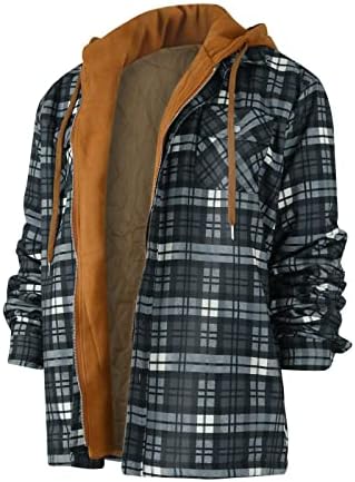 Mens zip Up ooldies зимски јакни во тешка категорија Шерпа руно наредени топли палта карирани јакна за надворешна облека