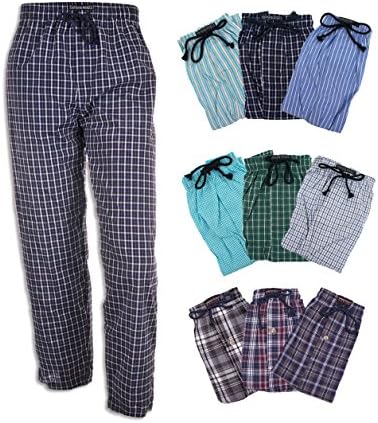 Машки 3 Пакет Супер Мека Ткаени пижами &засилувач; Спиење Долга Дневна Панталони-Избрани Различни Карирани
