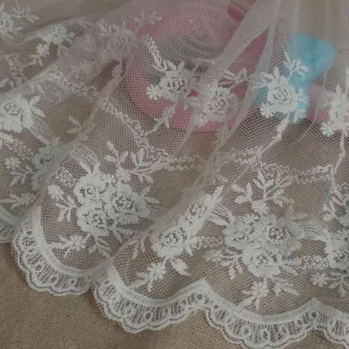 Надвор од белите 3 јарди ретро цветни везени мрежи од чипка ткаенина свадба невестински превез занаетчиски занаетчиски чипка за фустан за DIY
