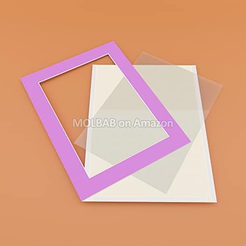A4 Purple Paper Paper Smage Frame Mat Board Photo Fraph 4 парчиња од секој пакет