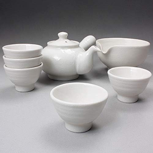 Корејски стил чиста церемонија на чај од бел порцелан Комплетен сервисен подарок сет керамички керамика 11,8 мл Страна рачка чај сад 5 чаши чајник
