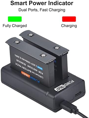 Моќност доверба 1800mah Батерија На Полнење И USB Двоен Полнач Компатибилен Со Insta360 Една X2 Камера