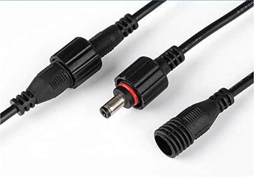 Ливинг IP67 водоотпорен DC продолжен кабел кабел 3M/9.84ft 2.1mm x 5,5 mm DC продолжена жица, црна