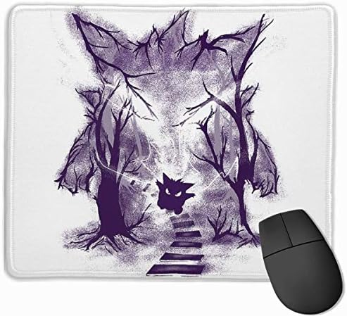 Poke Ghost Gengar Tree Non-Slop Rubber Mousepad Gaming Gaming Pad Pad со зашиен раб 11,8 x9.8