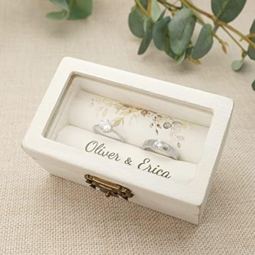 Персонализирана кутија за венчаници, кутија за венчаници, обичајна свадбена церемонија, кутија за прстен, прстен за прстен, церемонија на