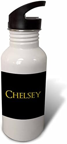 3drose Chelsey Clease Girl Baby Name во САД. Жолта на црна боја. - шишиња со вода