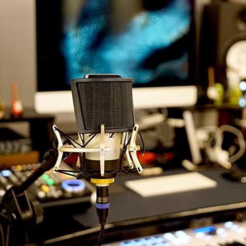 Т-Техника го надгради трислојниот микрофон поп филтер со еластични мрежи, пена и етамин слоеви-Совршена обвивка за микрофон и рачна маска за штит за вокално снимањ?