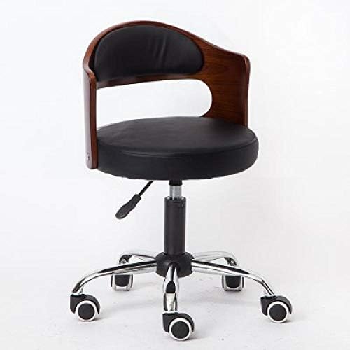 Столче за салони за салони на килими на тркало ， негувана столица со црно синтетичко кожено седиште ， прилагодлива висина 43-53 см ，